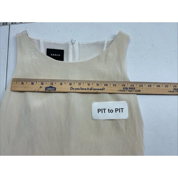 Akris Womens Sleeveless Ivory Shift Dress Size 8 Designer Neutral‎ Layer career - Picture 8 of 11
